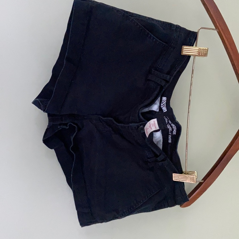 black denim chino short shorts